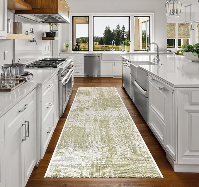 Keen Home Design Terrace Outdoor Runner Rug - 2x8 Washable Indoor/Outdoor Rug for Patio, Kitchen, Balcony, Beach, Garden, Deck and Porch, Size: 2'2"x7'7"