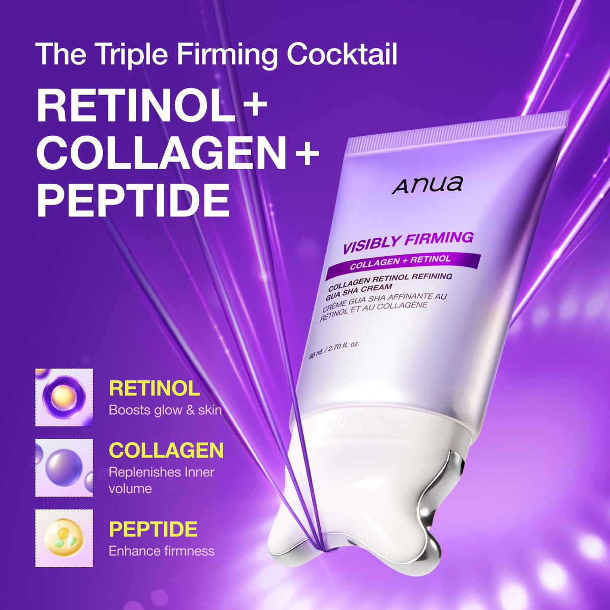 ANUA Collagen Retinol Refining Gua Sha Cream, 2.7 fl.oz