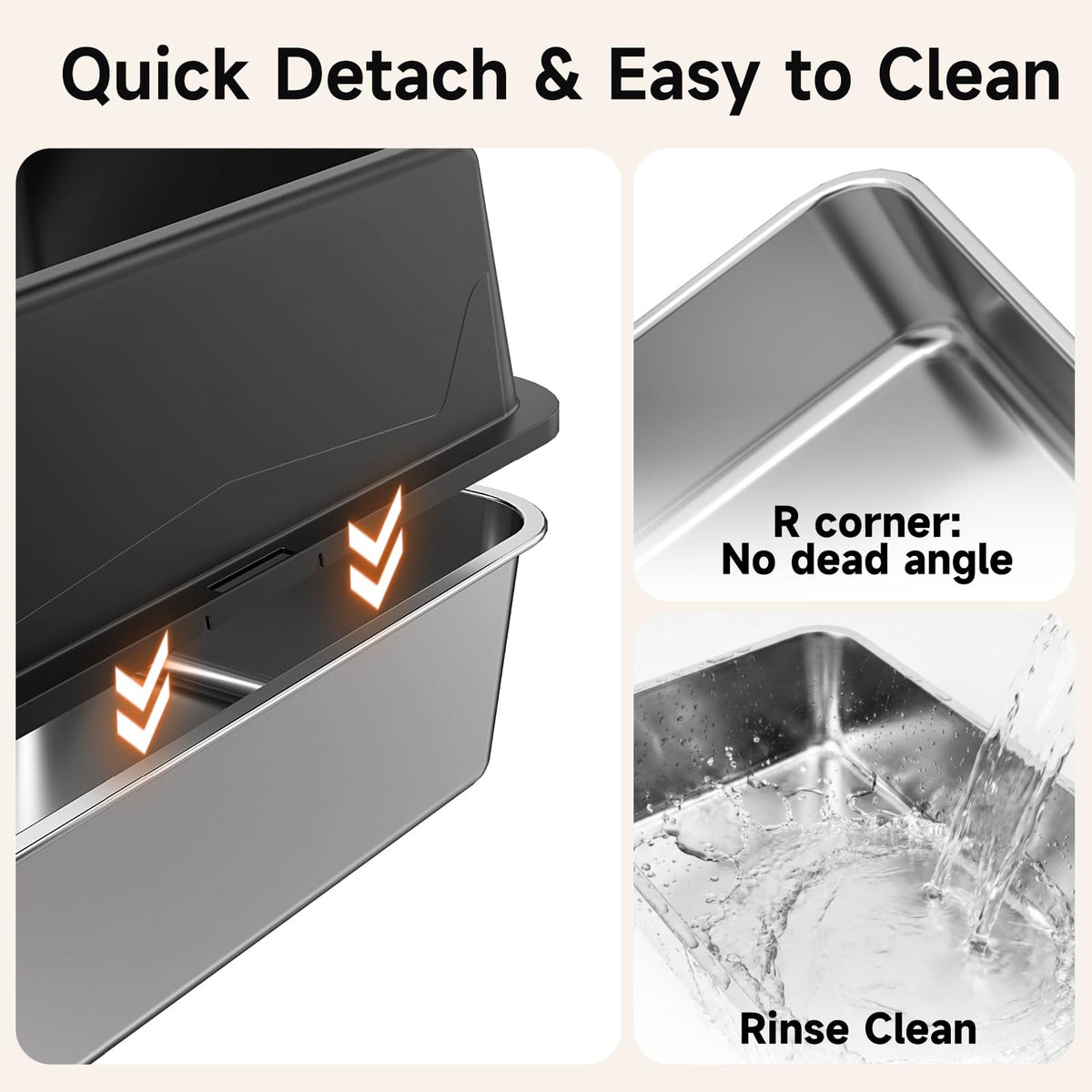 Tevila 2 Pack XL Stainless Steel Litter Box with High Sides for Large Cat