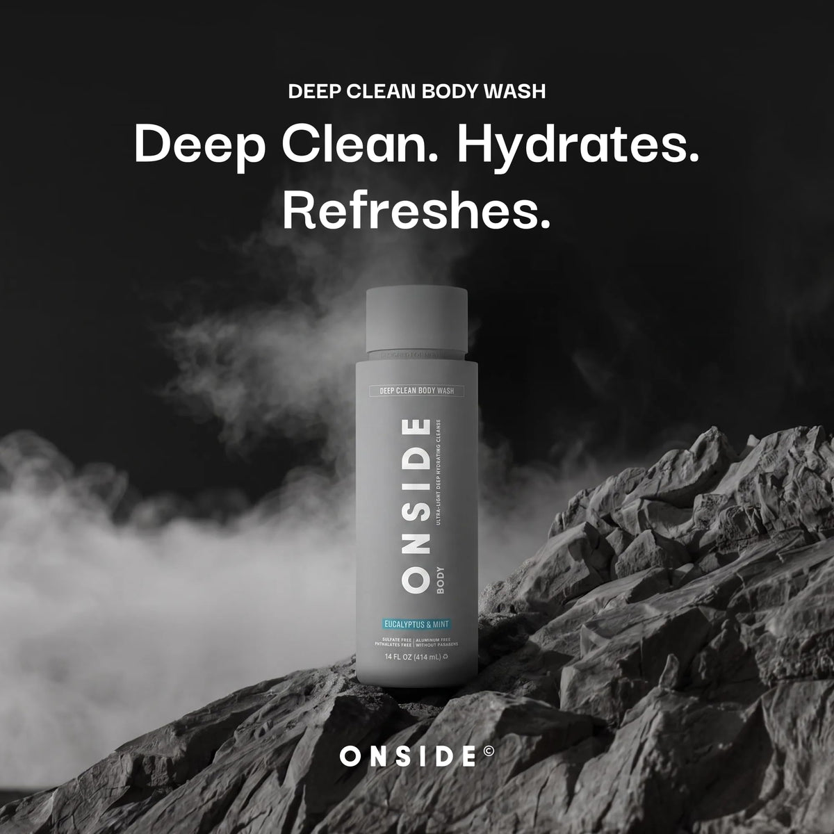 ONSIDE Men's Deep Clean Body Wash, Eucalyptus Mint,14 fl oz