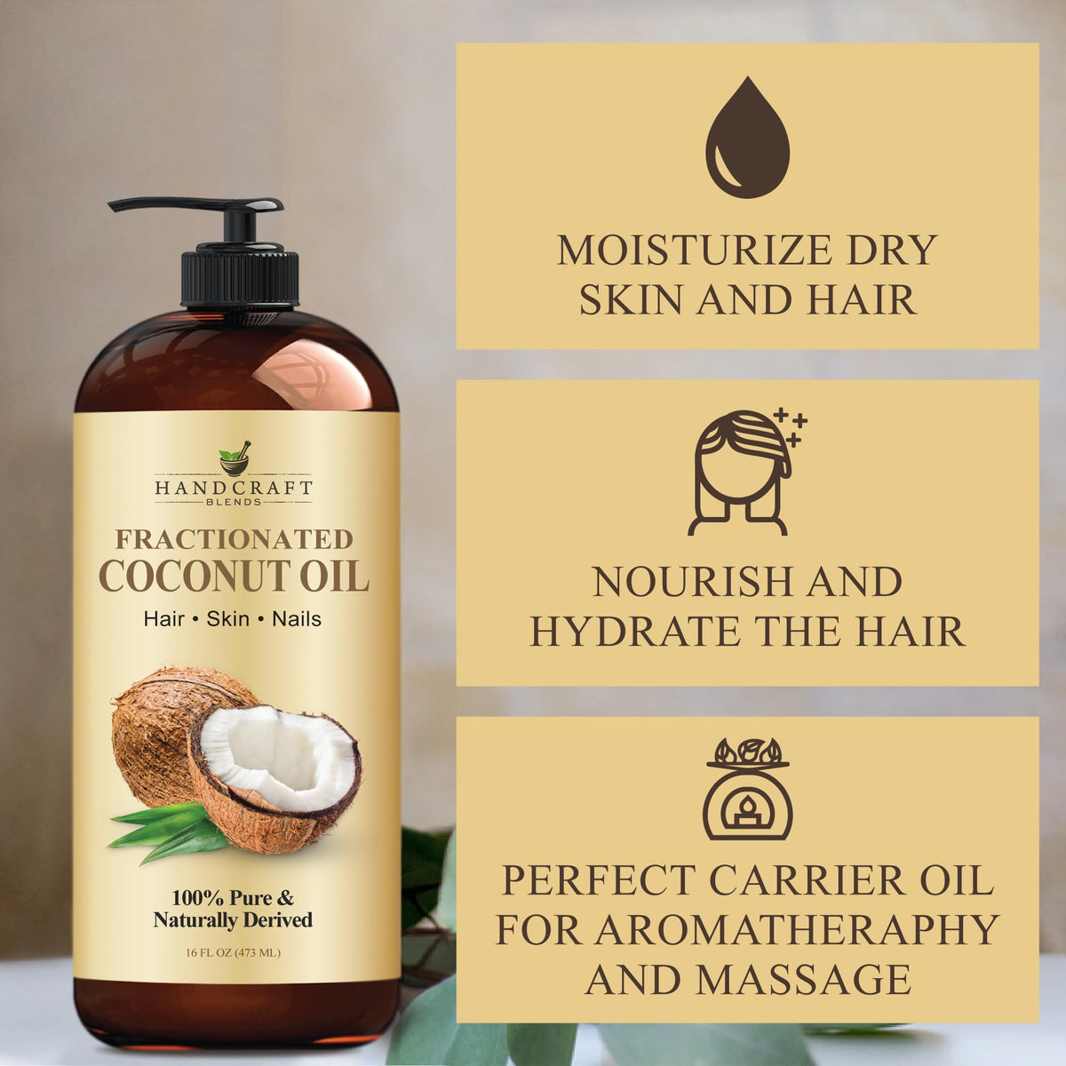 Handcraft Blends Fractionated Coconut Oil - 16 Fl Oz
