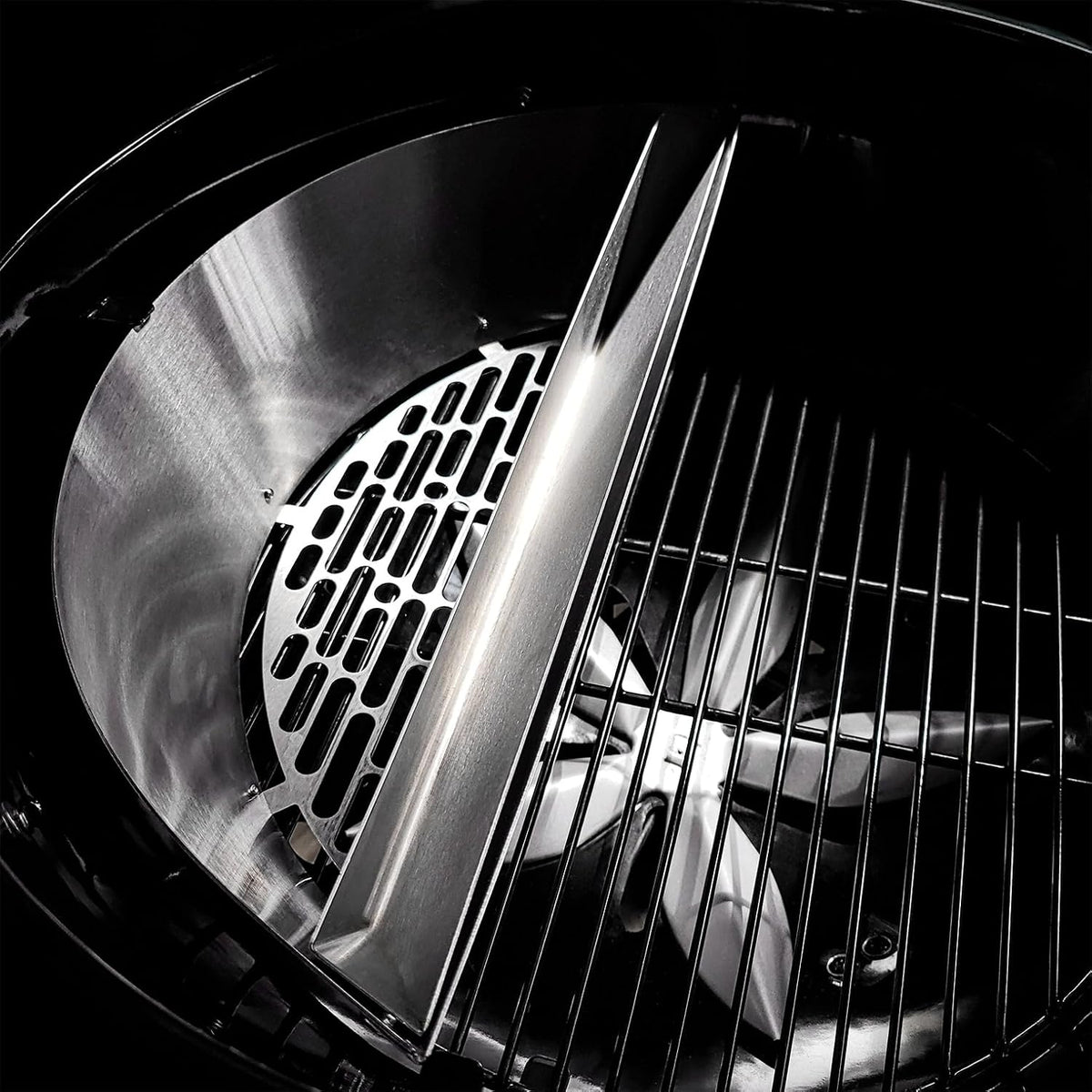 SnS Grills Patented Slow ‘N Sear® Deluxe Insert - Stainless Steel Charcoal Basket with Removeable Water Reservoir for Low ‘N Slow Smoking & Charcoal Grilling on Weber & Other Kettle Grills - 22 in