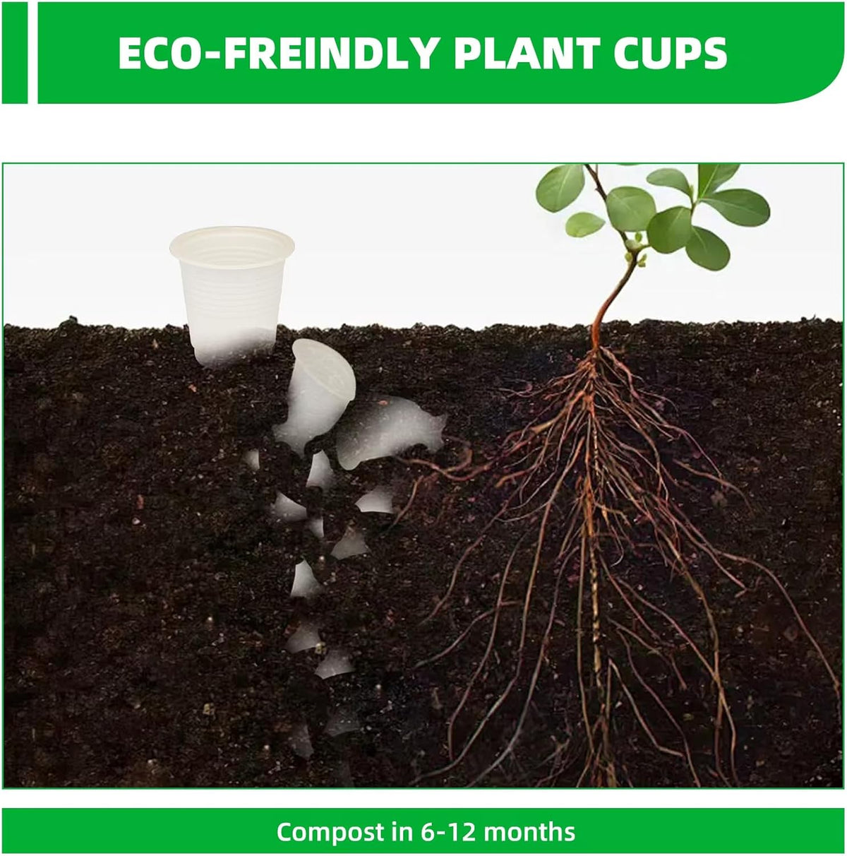 3 oz Compostable Disposable Bathroom Mouthwash&Rinse Cups,100pcs Small Snack Cups for Kids,Mini Drinking Cups for Party,Office, Picnic, BBQ