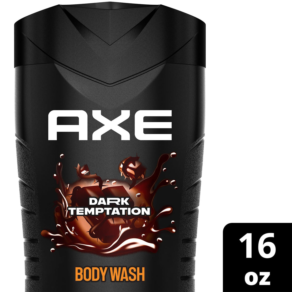 AXE Men's Body Wash, Dark Temptation, 3-Pack, 12H Refreshing Chocolate Scent, 16 Fl Oz Ea