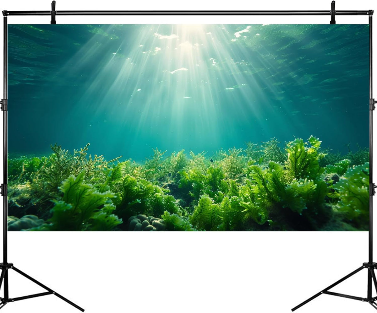 Deep Ocean Fish Tank Background Under The Sea Aquatic Plants Aquarium Background Underwater Corals Sunray Terrarium Backgrounds Tropical Fish Ocean World Aquarium Backgrounds Decorations 48x18in