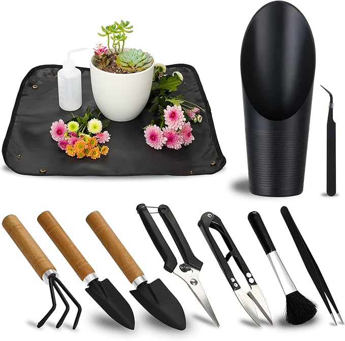 11Pcs Succulent Tools,Mini Garden Tools,Succulent Watering Tool as Plant Accessories,Succulent Gardending Hand Tools Kit for Seedling Soil,Caring Succulent,Houseplant,Gifts for Woman (No Flowerpot)