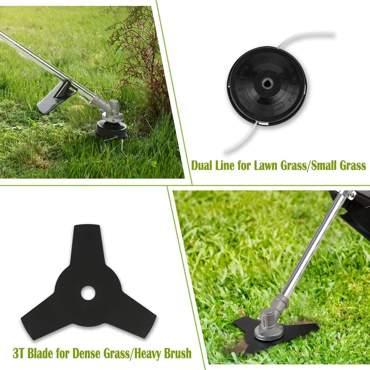 COOCHEER Weed Wacker 42.7cc, 2 in 1 Cordless Gas Powered Weed Eater, Gas Brush Cutter 2-Cycle String Trimmers Weed Wacker Straight Shaft Grass Edger Gas Grass Trimmer for Lawn and Garden Care Trimming