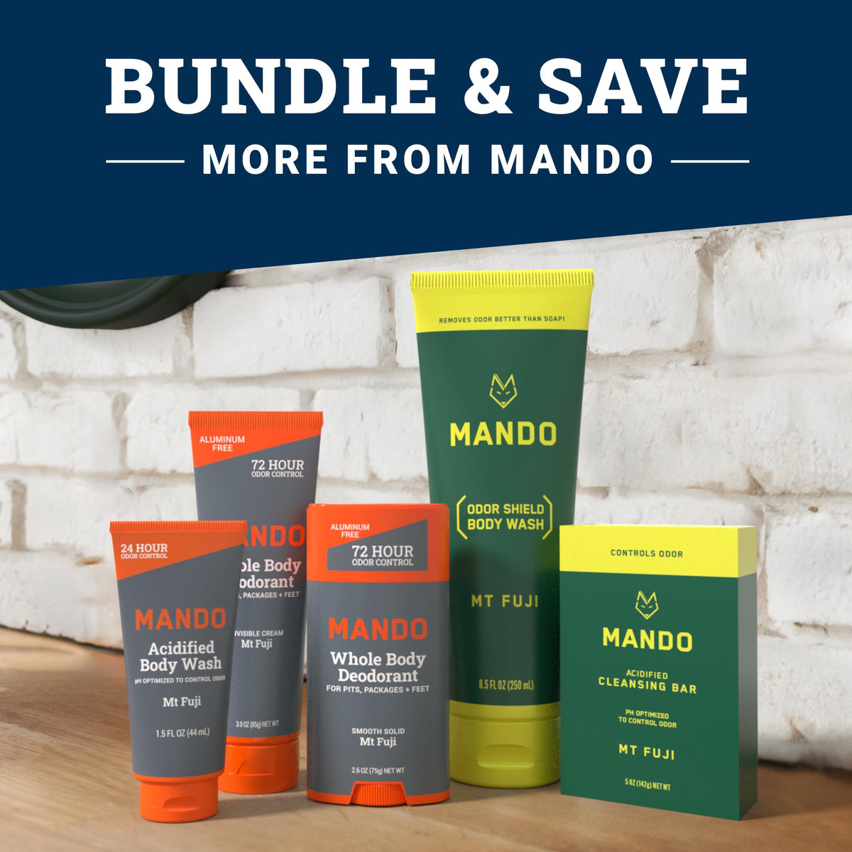 Mando Body Wash - SLS and Paraben Free, Skin Safe - 8.5 oz - Mt Fuji