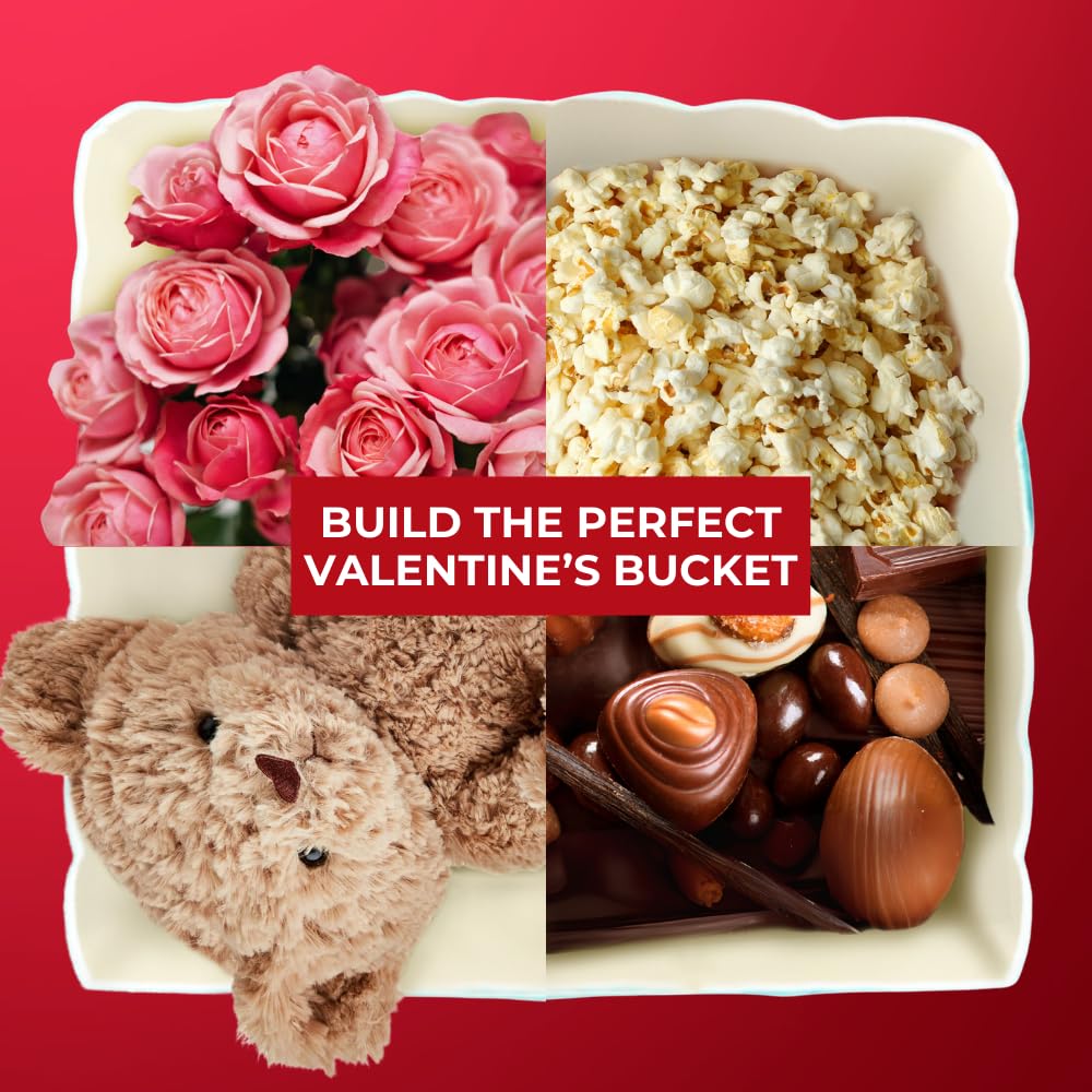 Movie Night Popcorn and Candy Gift Basket with Fleece Blanket & Plush Bear - Perfect for Cuddling & Crunching Together for Cozy (Mixed Pack