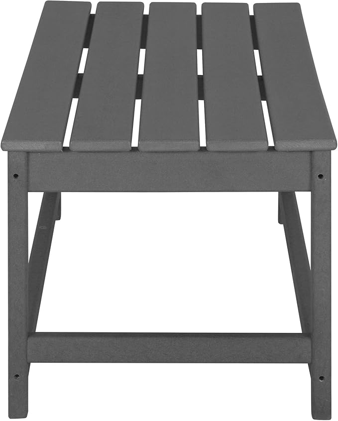 WO Home Furniture Adirondack Chairs Table Set of 3 PCS Outdoor Folding Chairs Coffee Table Weather/UV Resistant for Lawn, Garden, Bon Fire, Balcony (Gray)