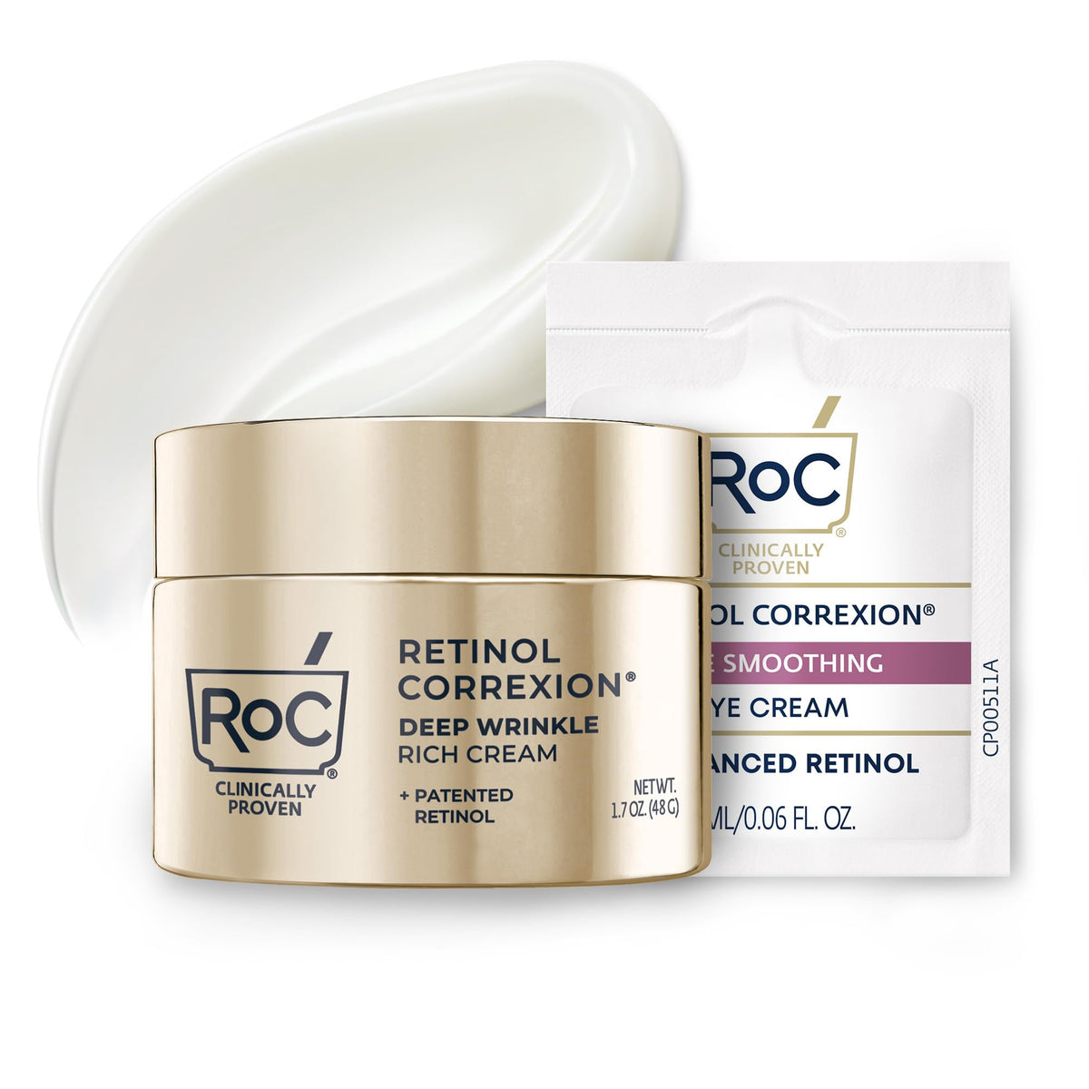 RoC Deep Wrinkle Rich Cream, Daily Anti-Aging Firming Cream, fragrance-free