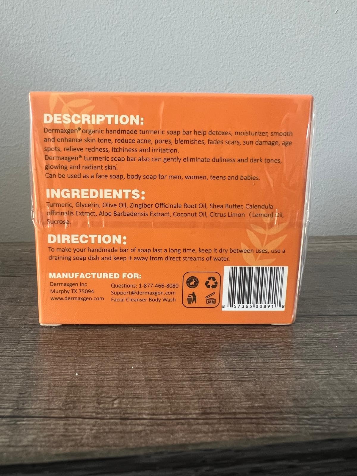 DERMAXGEN Organic Turmeric Soap Bar for Face & Body – Pure Turmeric Soap Bar for Acne, Scars, Uneven Tone, Blemish Control, Sun Damage & Age Spots – Handcrafted Skincare – 7 OZ