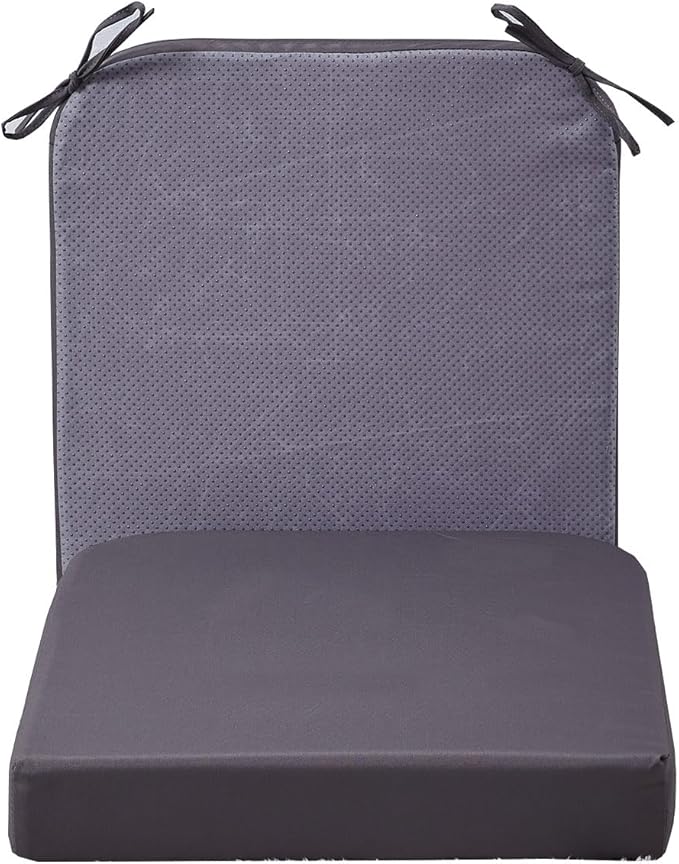 17 x 17 Inch Outdoor Seat Cushions for Patio Furniture with Non Slip and Ties Waterproof & UV Resistant Round Corner Outdoor Chair Cushions Replacement Set of 2, Gray