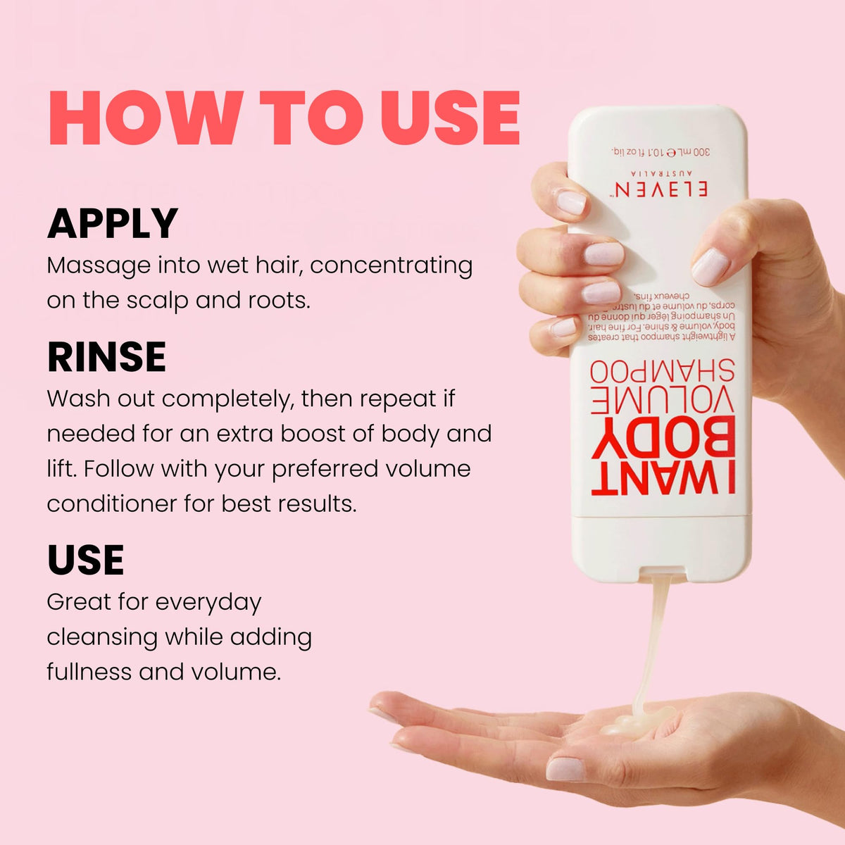 ELEVEN AUSTRALIA I Want Body Volume Shampoo, Sulfate Free - 10.1 Fl Oz