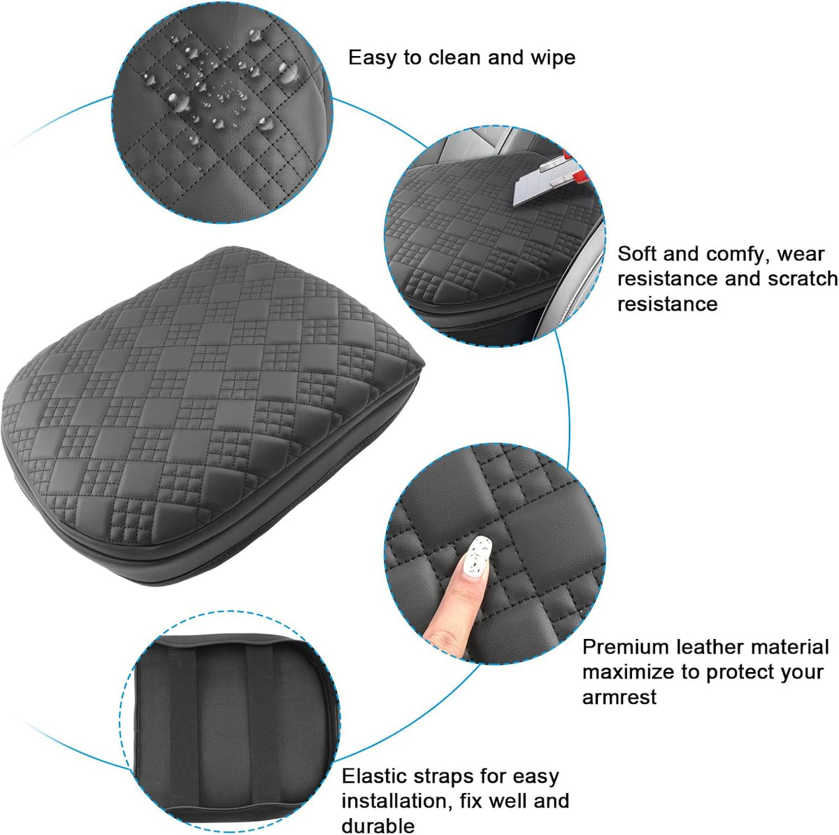 SXCY for 2025 Chevy Tahoe Suburban Armrest Cover Pad for 2025 Chevrolet Tahoe Accessories 2025 Tahoe Suburban Center Console Cover 2025 Tahoe Middle Console Cover Add Soft Cotton Cushion (Added-Pad)