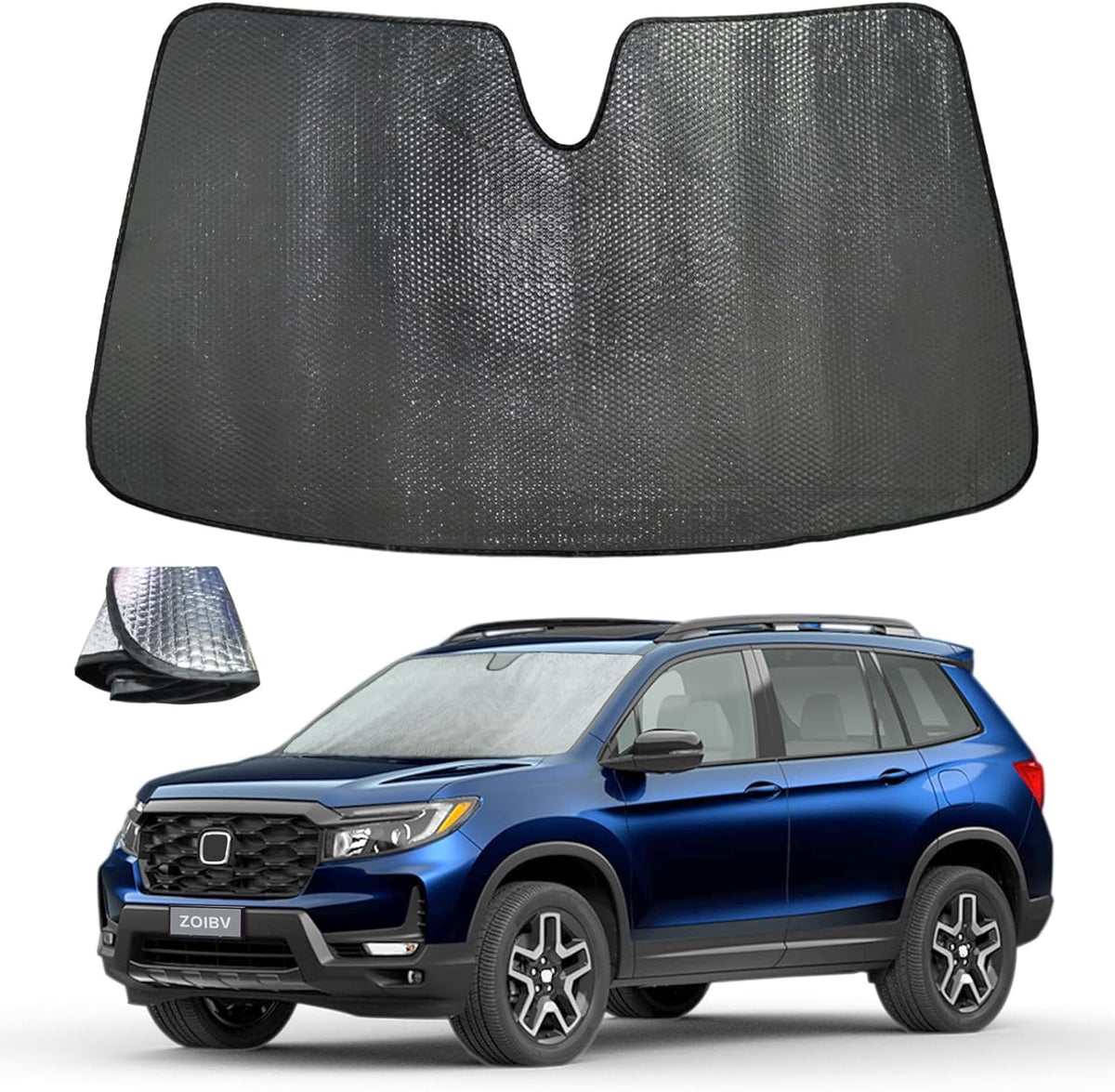 Windshield Sun Shade for 2019-2025 Honda Passport Sport EX-L Touring Elite - 5-Layer Bubble Foldable Front Window Shade Sun Visor Accessories - Blocks Heat & UV Rays