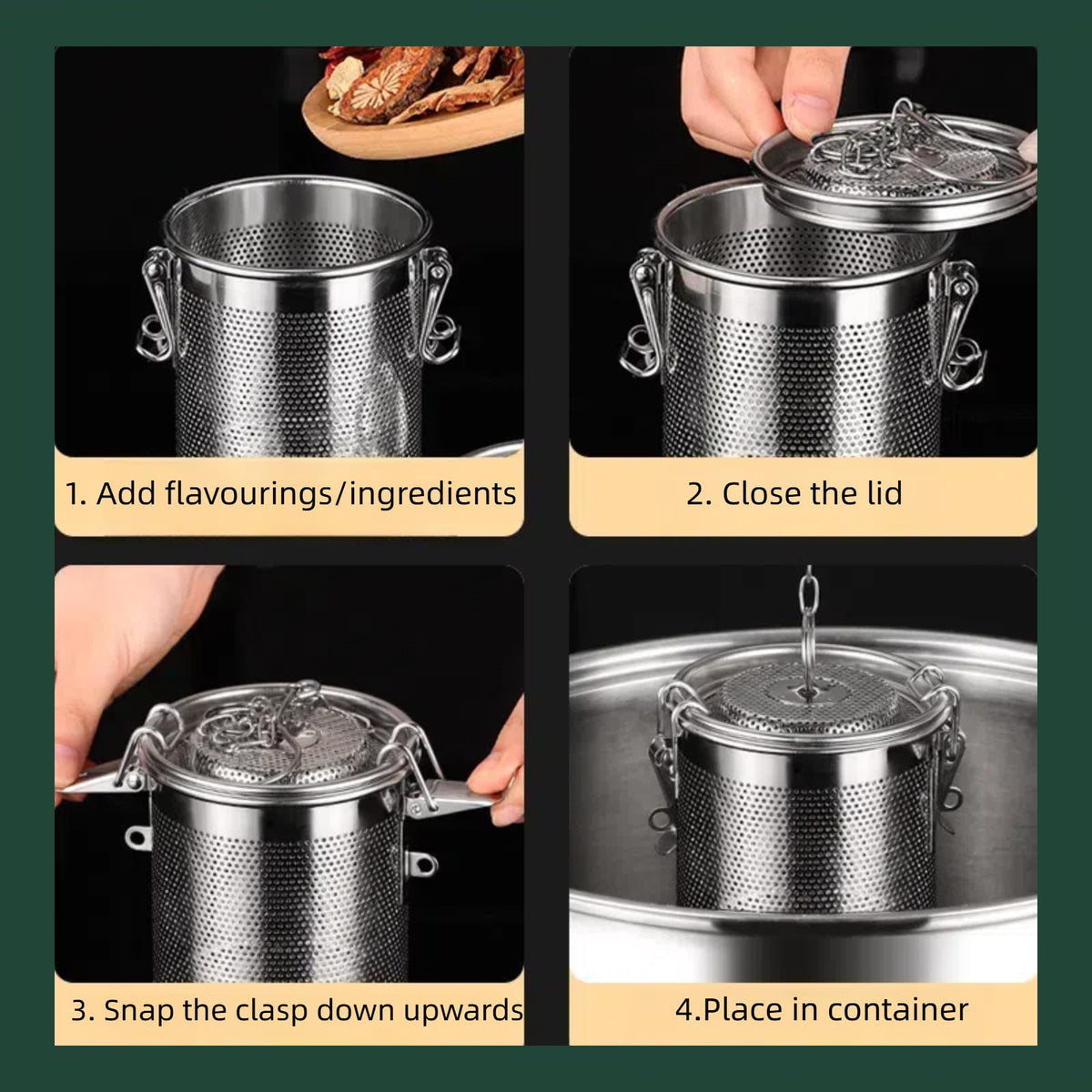 Viclaakesi Seasoning Strainer large tea infuser Cooking Spice Filter16*16CM