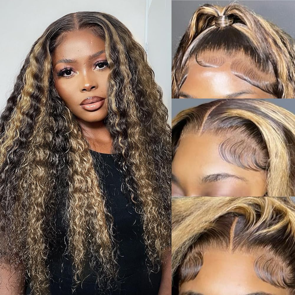 Bangjazz 30 Inch Deep Wave Lace Front Wigs Human Hair Fb/27 180% Density 13X4 Hd Lace Frontal Wigs Human Hair Pre Plucked Ombre
