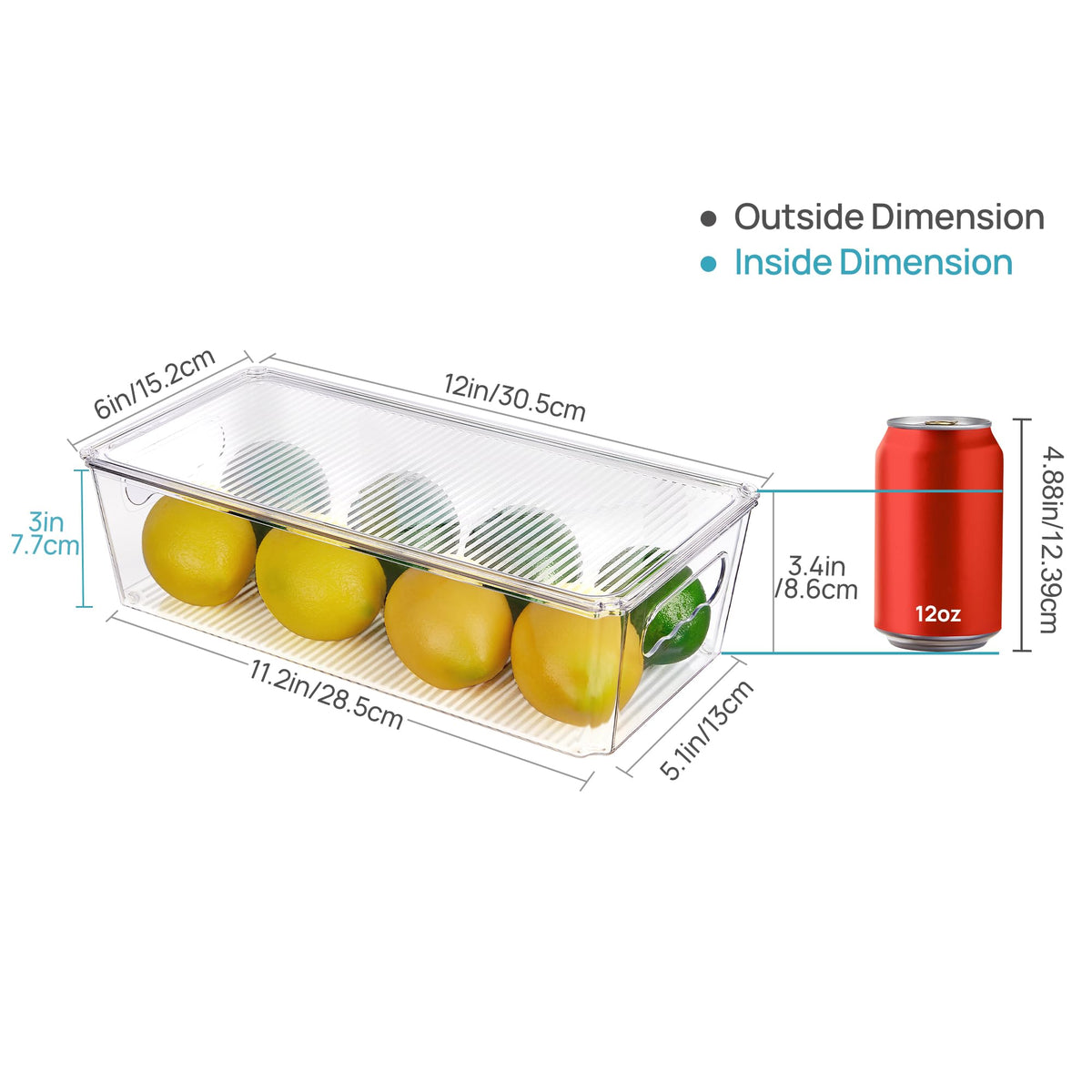 Vtopmart 8pcs Clear Stackable Storage Bins with Lids