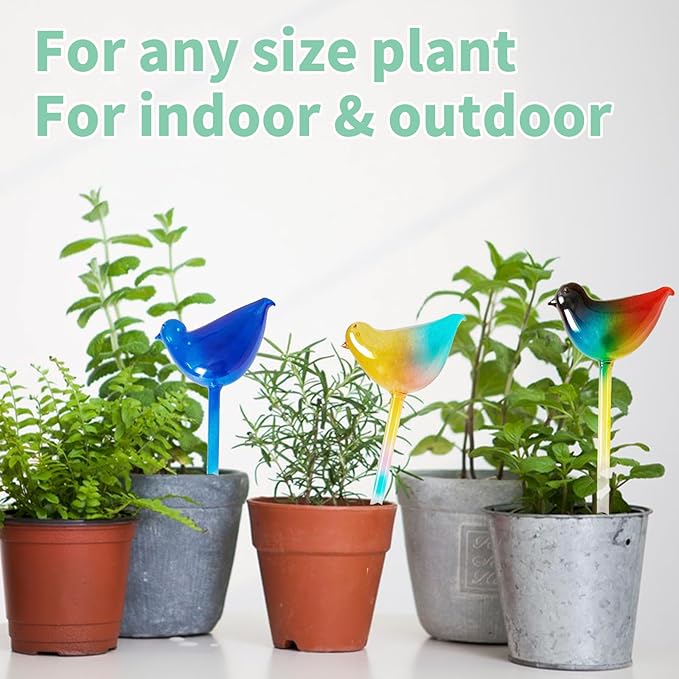 Glass Plant Watering Globes, Flower Watering Globes Self Watering Star Plant Watering Pot, Automatic Multicolored Glass Watering Spray for Everyday Use,3 Pack (B)