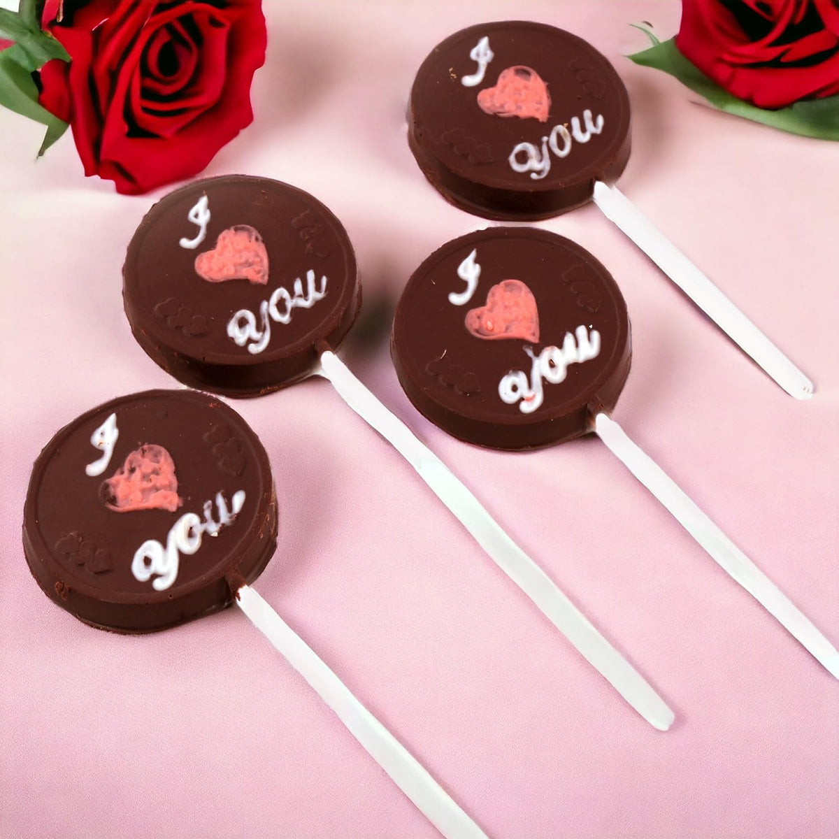Valentine Gifts - Valentine Chocolates Ghasitaram Gifts - Set of 8 I Love U Lollies