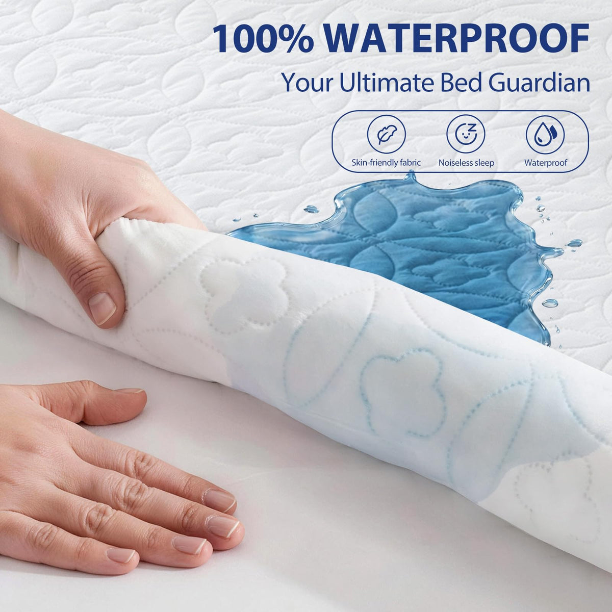 RestTwill Waterproof Mattress Protector King, Noiseless Mattress Pad