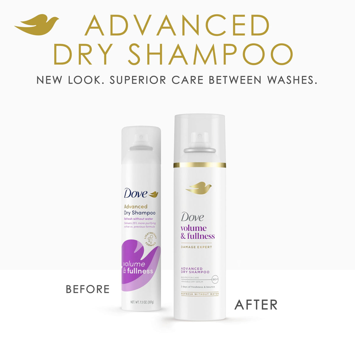 Dove Dry Shampoo Spray, Hair Volume & Fullness, Absorbs Oil, 5 oz (2-Pack)