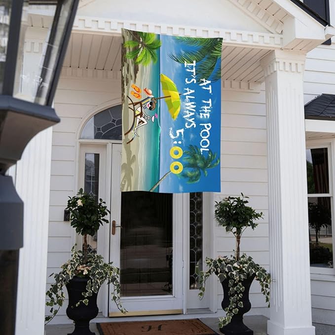 At The Pool It'S Always 5 00 Flag 3x5 Ft Outdoor Decoration Banner House Flags Yard Farmhouse Garden Indoor Sign