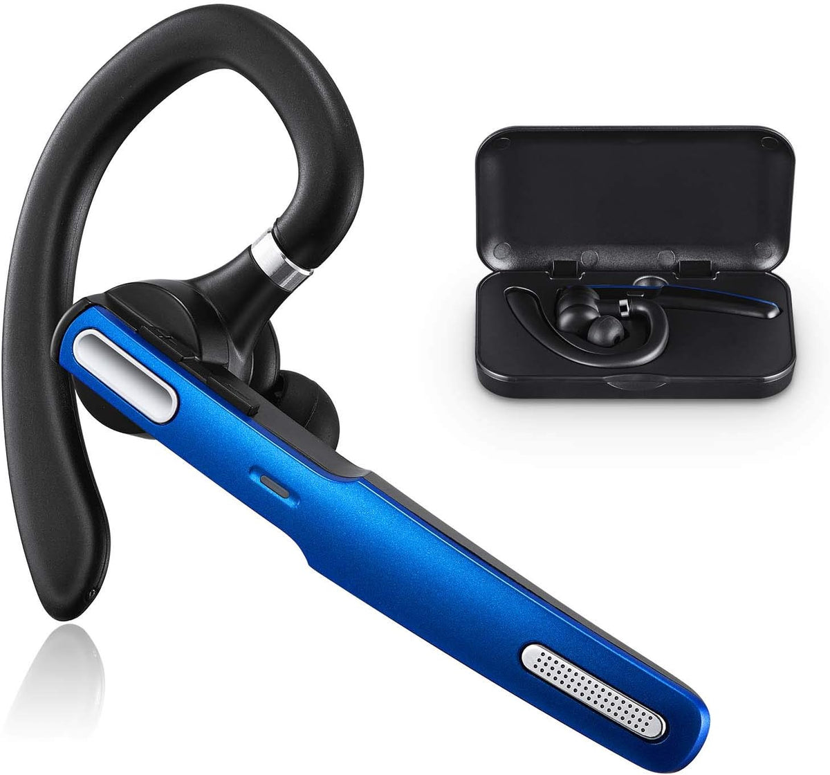 COMEXION Bluetooth Headset, Wireless Bluetooth Earpiece V5.0 Hands-Free Earphones with Stereo Noise Canceling Mic, Compatible iPhone Android Cell Phones Driving/Business/Office