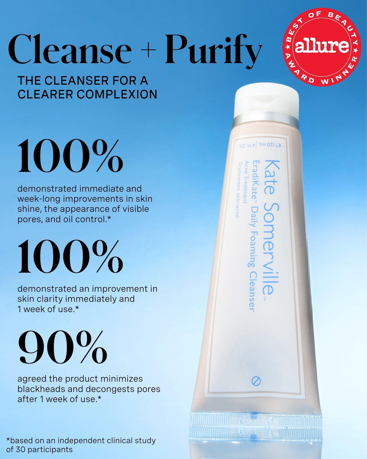 Kate Somerville EradiKate 3% Sulfur Daily Foaming Cleanser, 4 Fl Oz