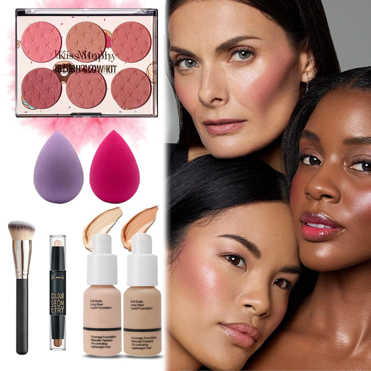All in One Full Makeup Kit for Women, Makeup Set for Women&Beginner,Eyeshadow, Foundation, Lipsticks, Eyeliner, Mascara, Brow Soap Make Up Gift Set for Women Teen Makeup Kit For Girl (A2-02N)