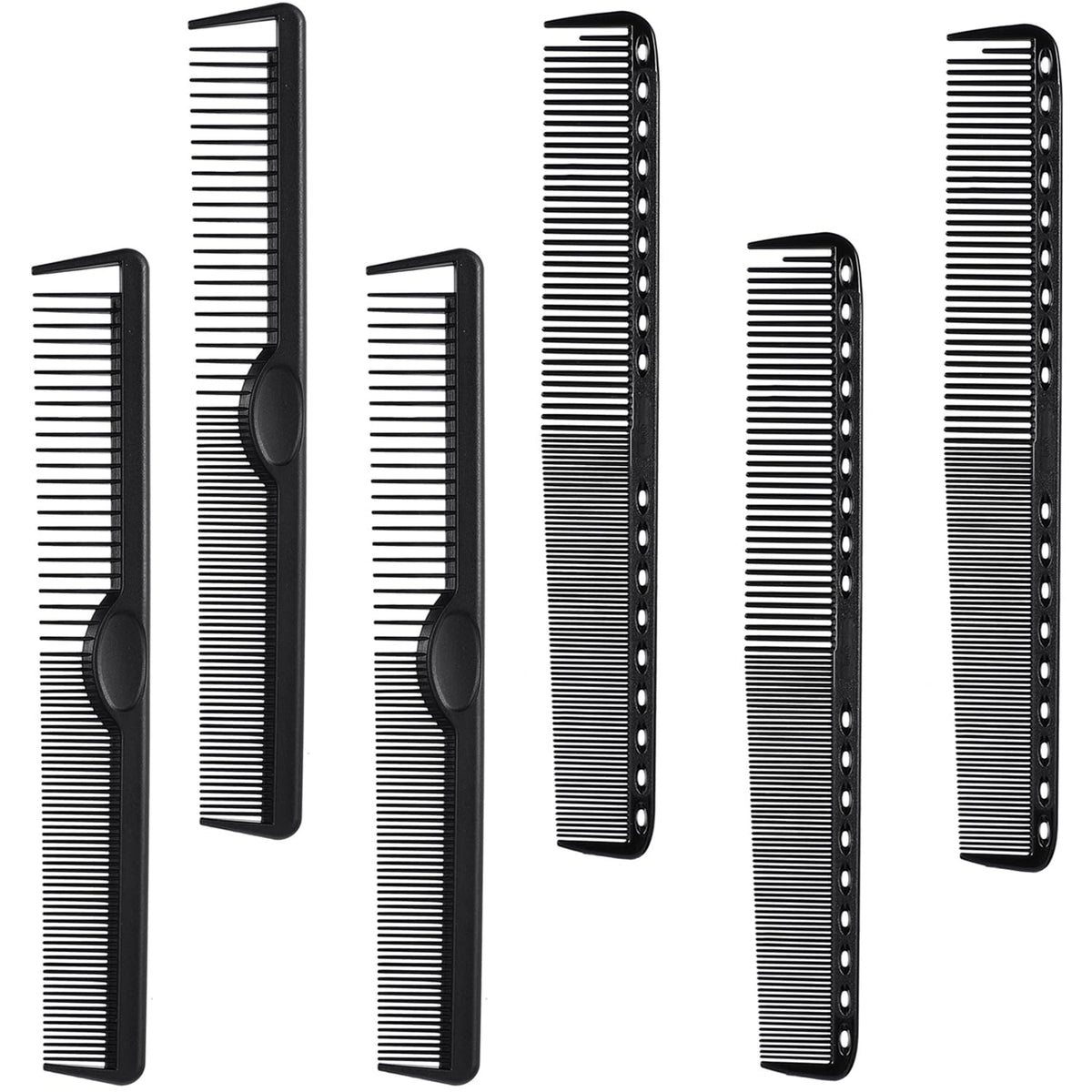 Modengkongjian 6 Pieces Carbon Fiber Hair Combs Set, General Styling Grooming Comb, Anti Static Heat Resistant Hairdressing Comb