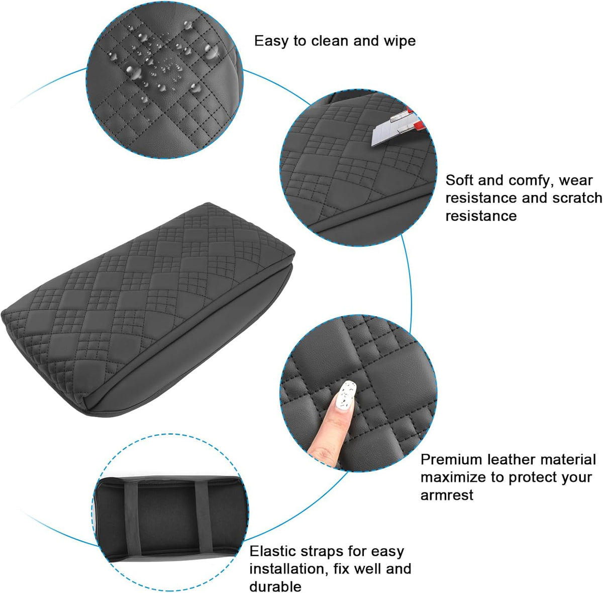 SXCY for 2025 VW ID.4 Armrest Cover Pad for 2025 Volkswagen ID.4 Accessories 2025 ID.4 Center Console Cover 2025 ID.4 Middle Console Cover Add Soft Cotton Cushion (Added-Pad)