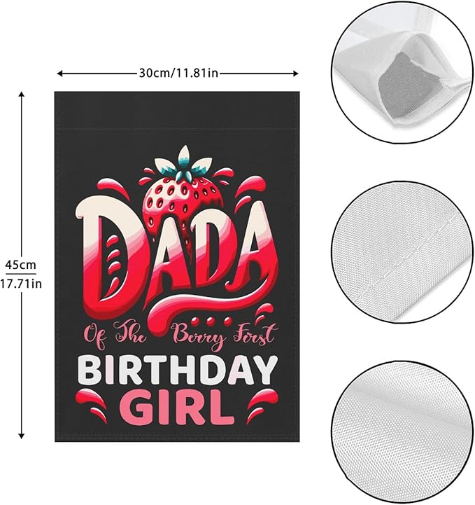 Dada of The Sweet One Garden Flag for Outside 12x18 Double Sided Novelty Yard Decor for Outdoor Decor
