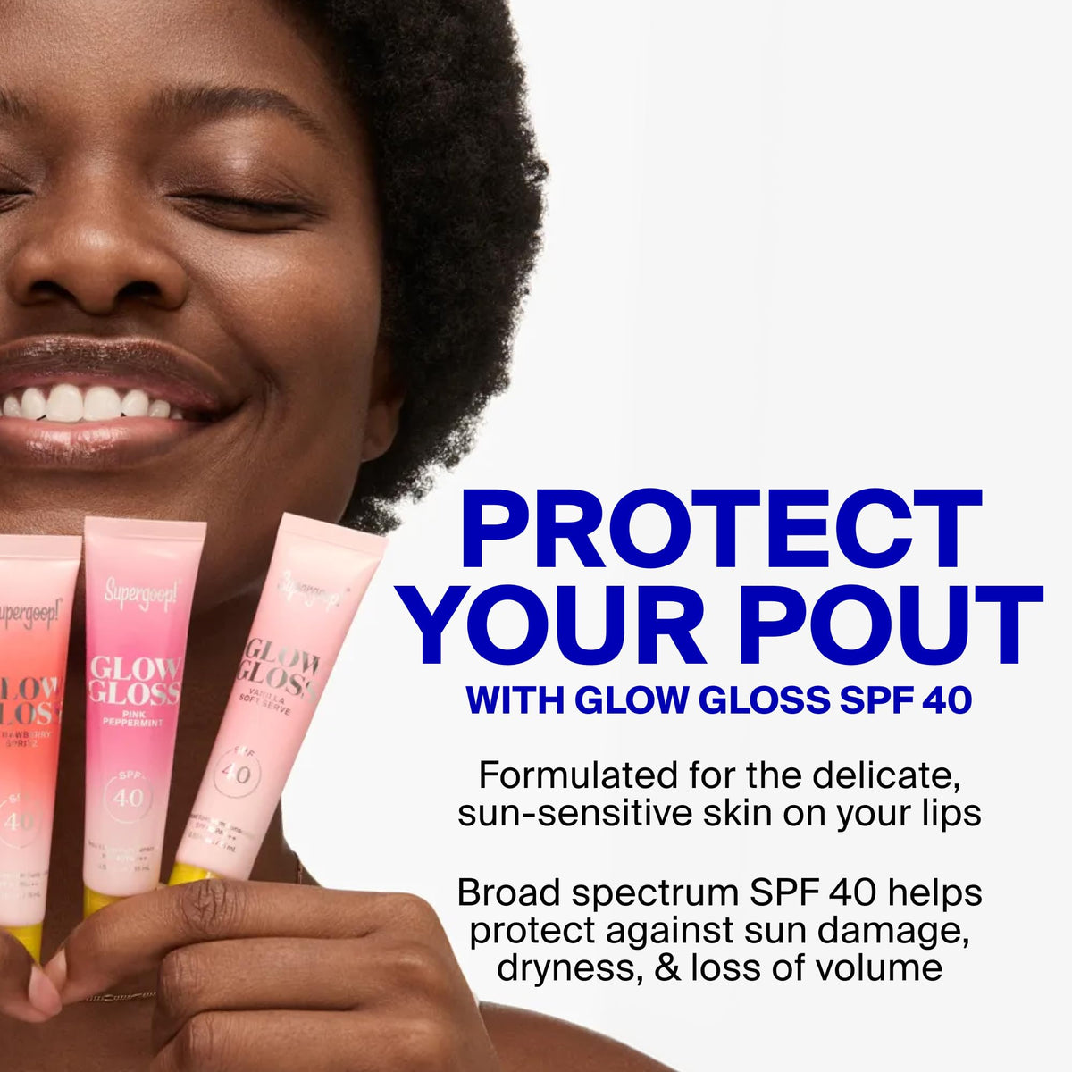 Supergoop! Glow Gloss SPF 40 Hydrating Lip Balm, Pink Peppermint 0.5 fl oz