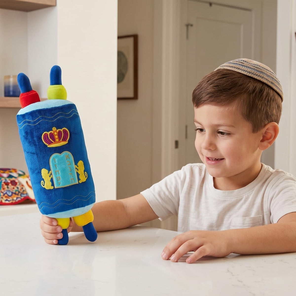 Rite Lite My Soft Torah Plush Toy Shabbat Gifts Educational Judaica Shabbos Hebrew Simchat Jewish Gifts Fun & Educational Party Favors | Ideal for Play, Learning, & Celebrating Jewish Traditions 16"H