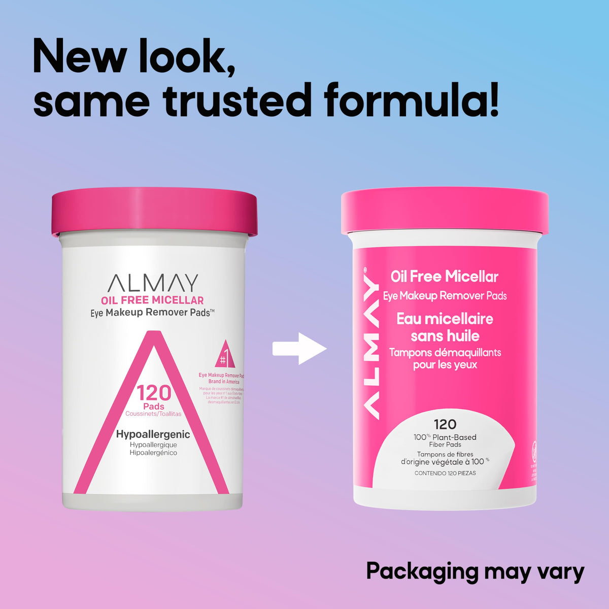 Almay Oil-Free Micellar Eye Makeup Remover Pads, 2 Pack