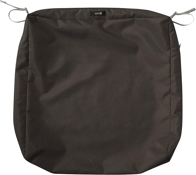 Classic Accessories Ravenna Water-Resistant 21 x 19 x 5 Inch Patio Seat Cushion, Espresso, Patio Loveseat Cushion