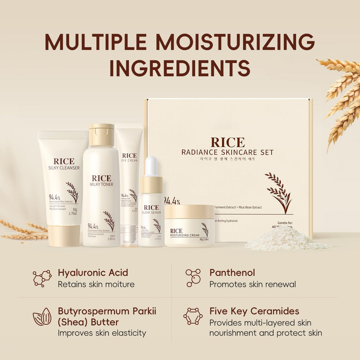 LAIKOU Skin Care Set, Korean Skin Care - Korean Beauty for Women - 5pcs