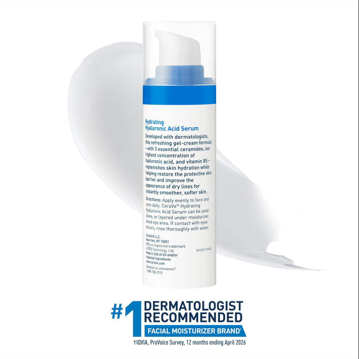 CeraVe Hyaluronic Acid Serum for Face, Hydrating Serum for Dry Skin, 1oz