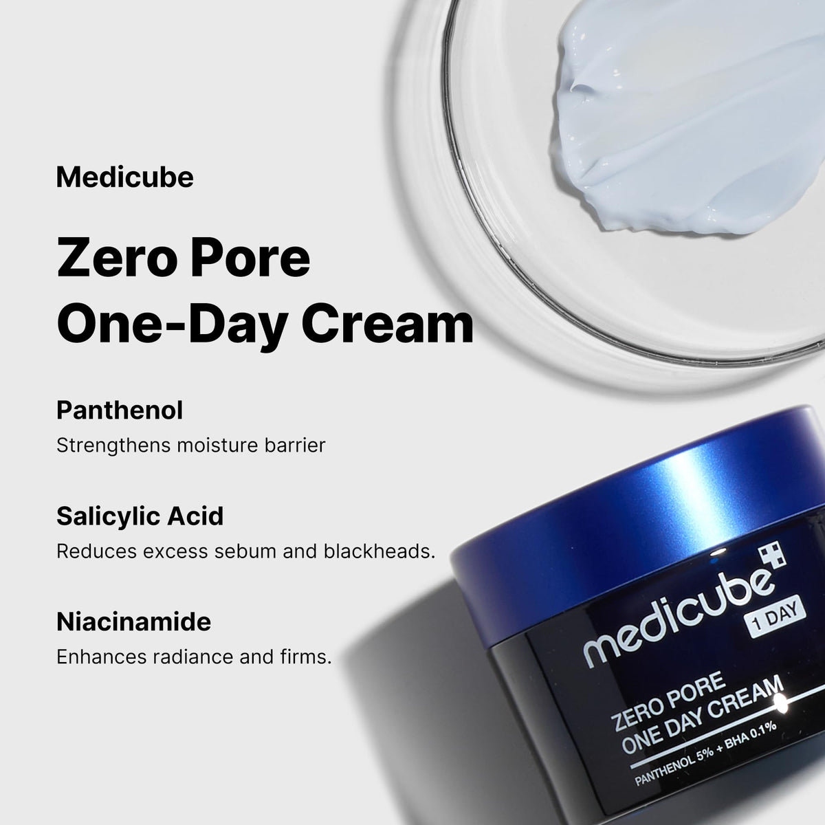medicube Zero Pore One-Day Cream - Moisturizer for Pore & Oily Skin