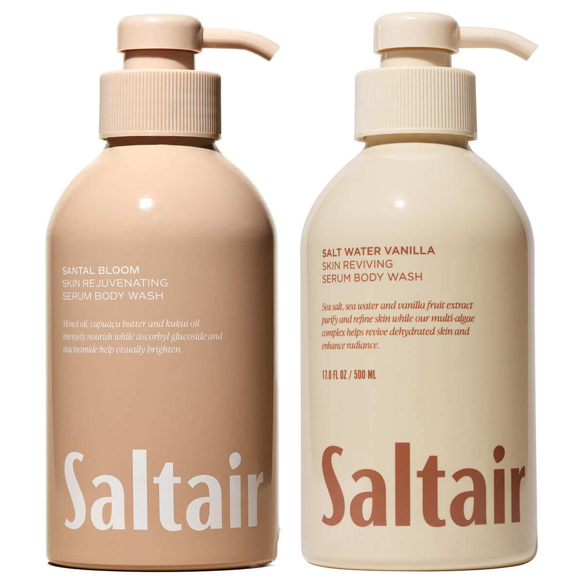Saltair Body Wash Variety Pack | Santal Coconut Shower Gel Set | 2x 17oz