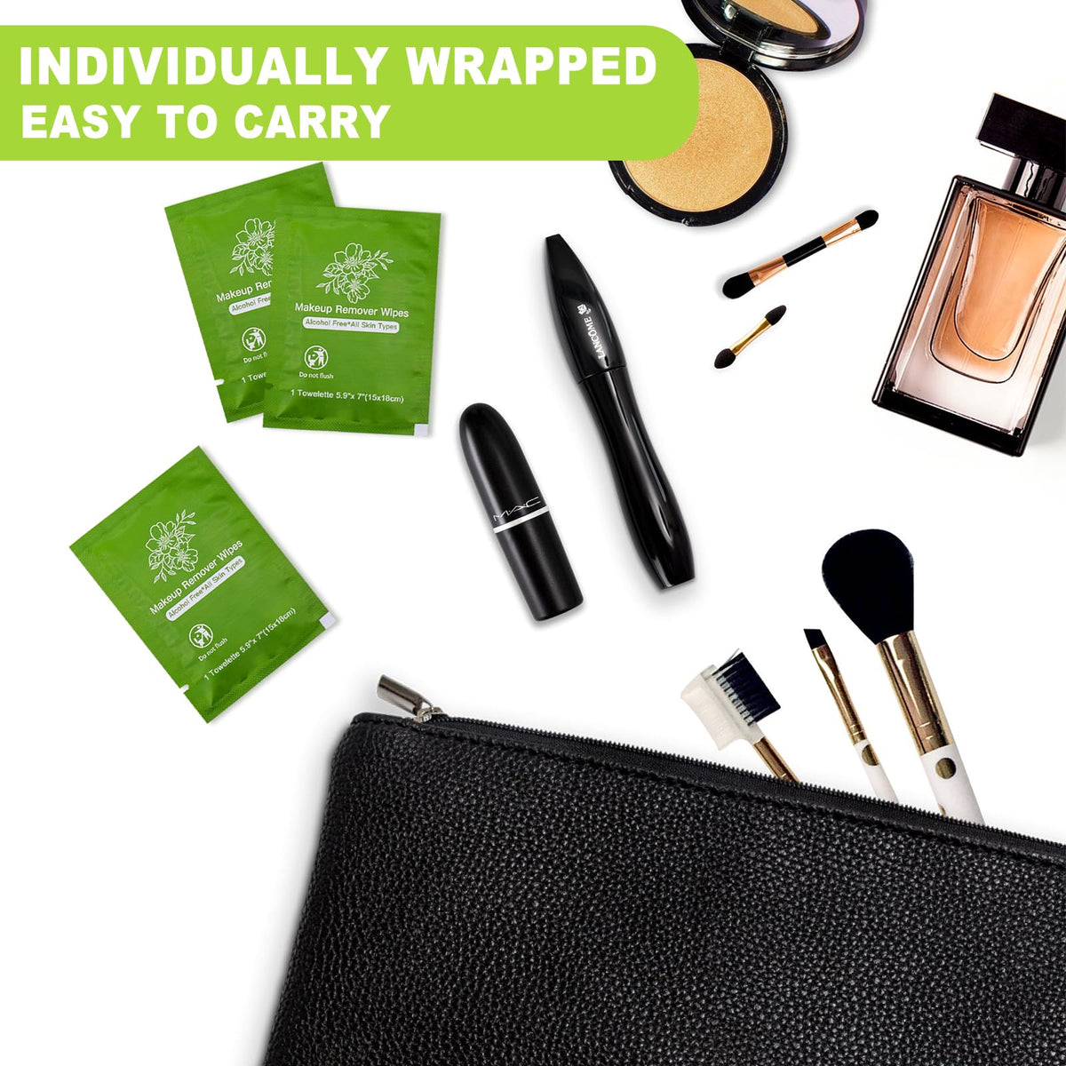 200 Makeup Remover Wipes Bulk Individually Wrapped Travel Makeup Wipes