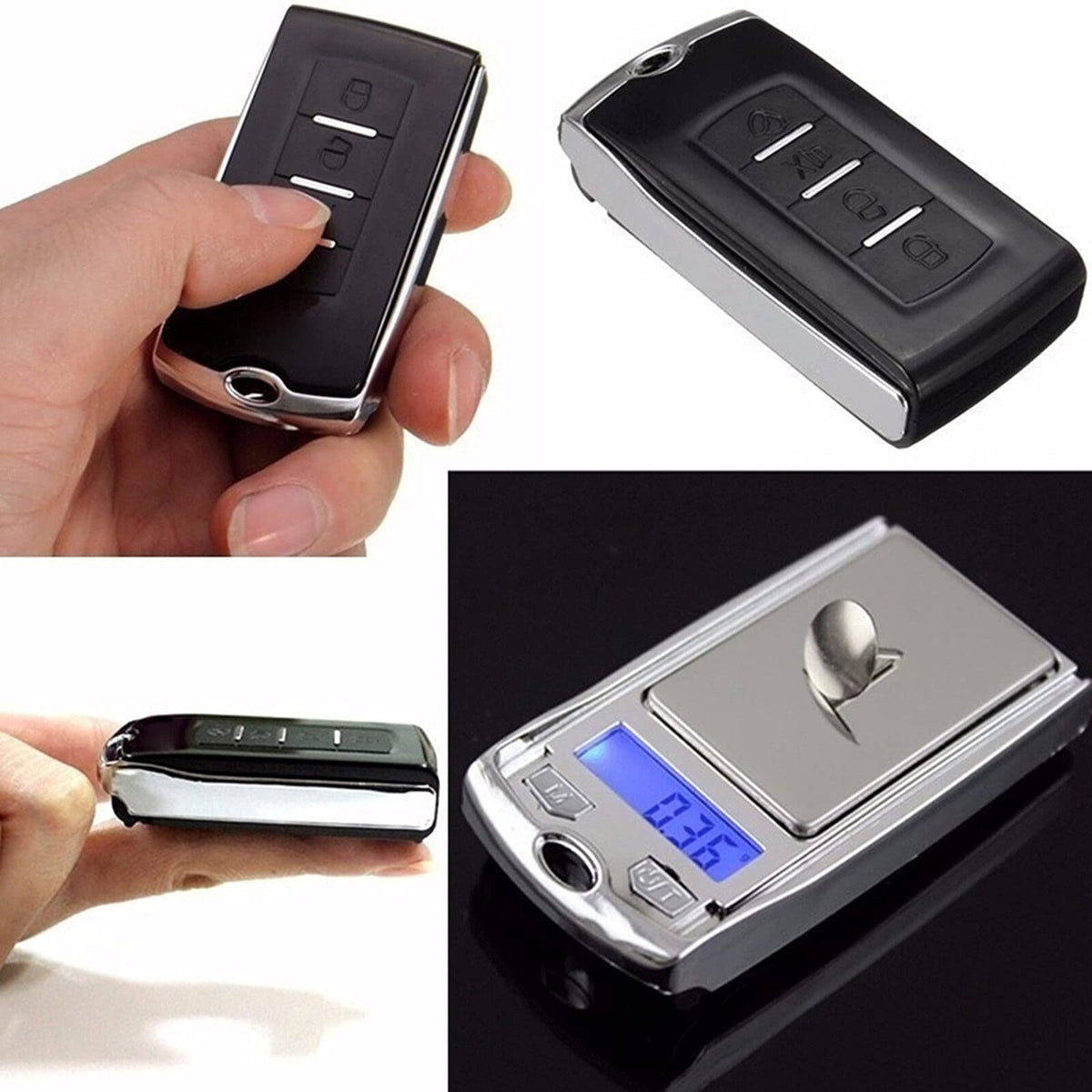 2 Pcs Set 0.01g-200g Mini Car Key LCD Digital Balance Weight Pocket Jewelry Diamond Food Scale for Precise Weighing