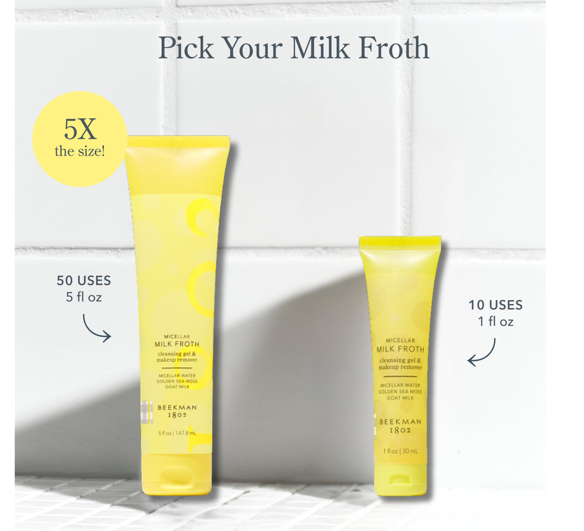 Beekman 1802 Micellar Milk Froth Face Wash, Fragrance Free, 5 fl oz