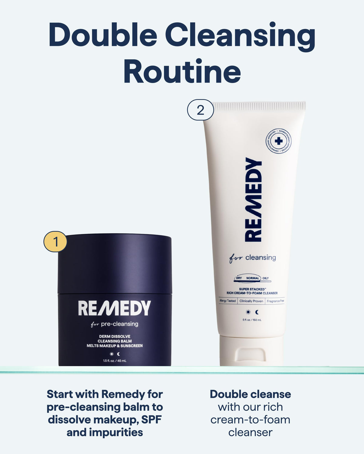 REMEDY for Pre-Cleansing, Derm Dissolve Cleansing Balm, Melts Makeup & SPF