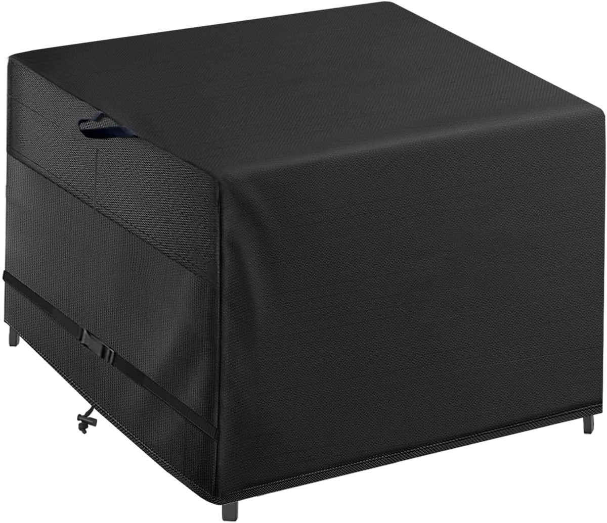 Outdoor Patio Square Table Cover 42 inch Black Heavy Duty Waterproof Cover for Square Slatted Tabletop