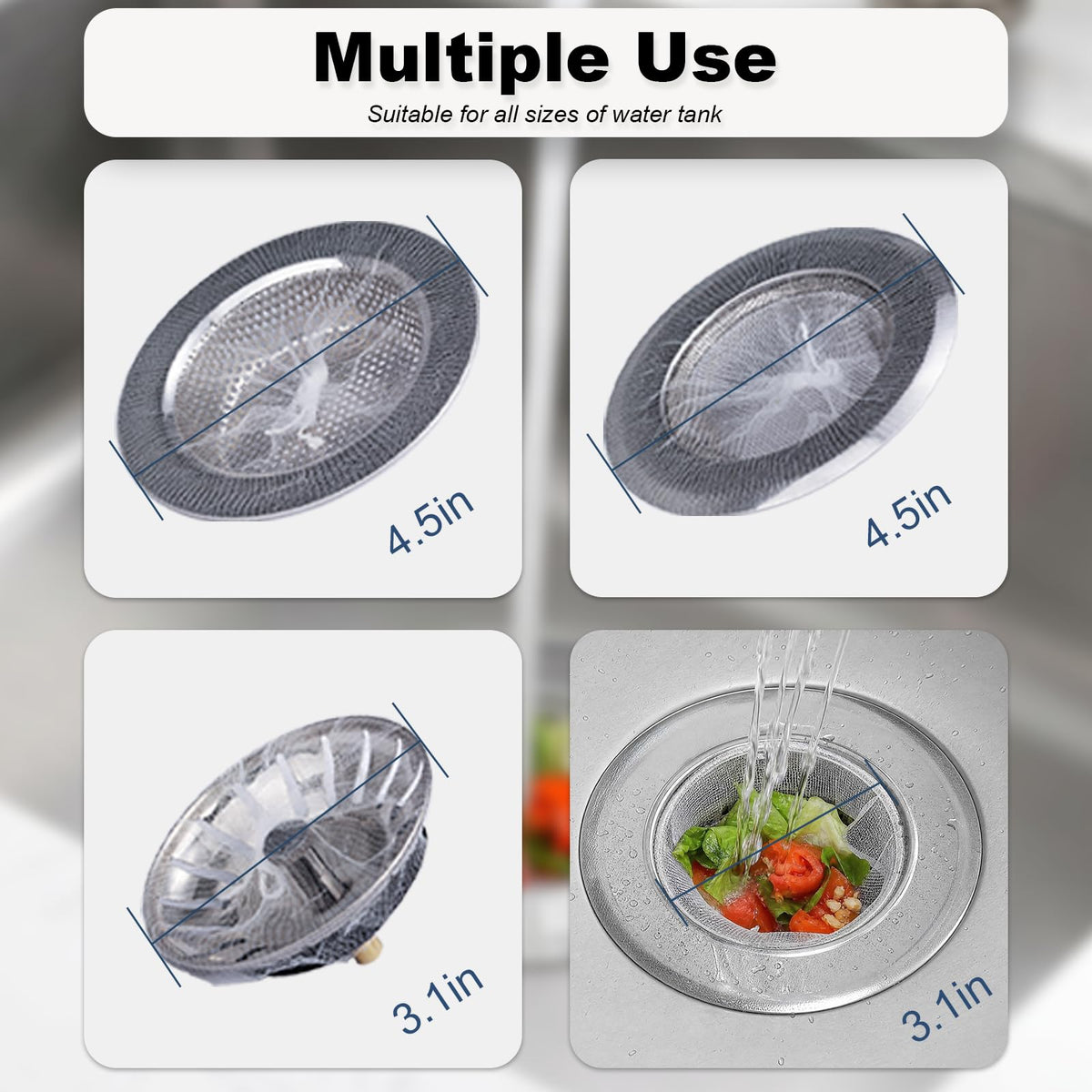 WYIRONG 250 Pack Disposable Drain Covers, Disposable Mesh Sink Strainer Pouches for Sourdough, One Use Sourdough Drain Catcher Mesh Cover Nets for Kitchen Sink, Strainer Pouches Kitchen and Bathroom