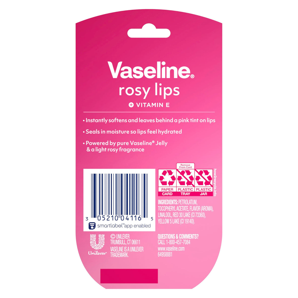 Vaseline Lip Therapy Rosy Lips Tinted Lip Balm, Moisturizing 0.5oz 2ct