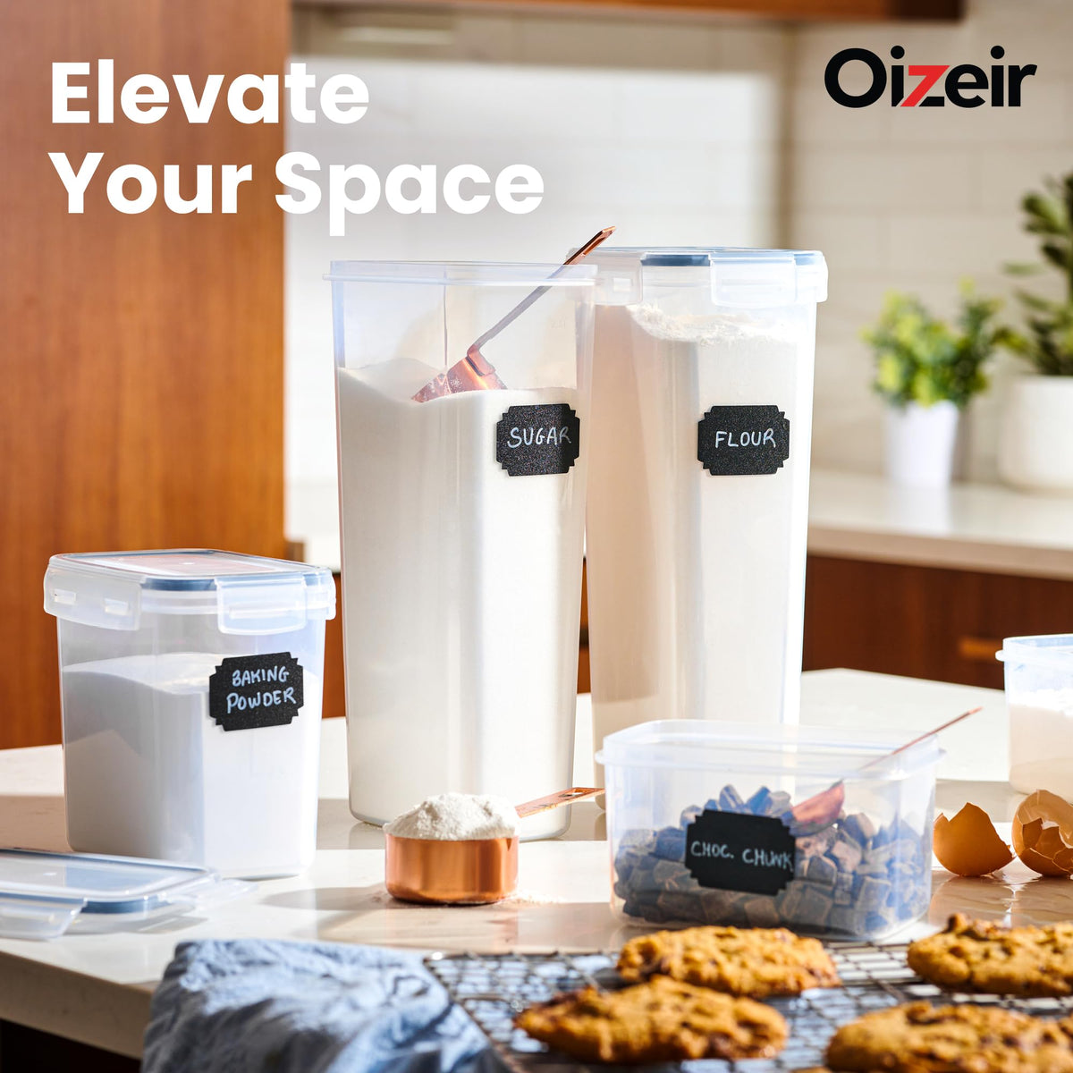 Oizeir Airtight Food Storage Containers with Lids 24-Pack, Pantry Kitchen